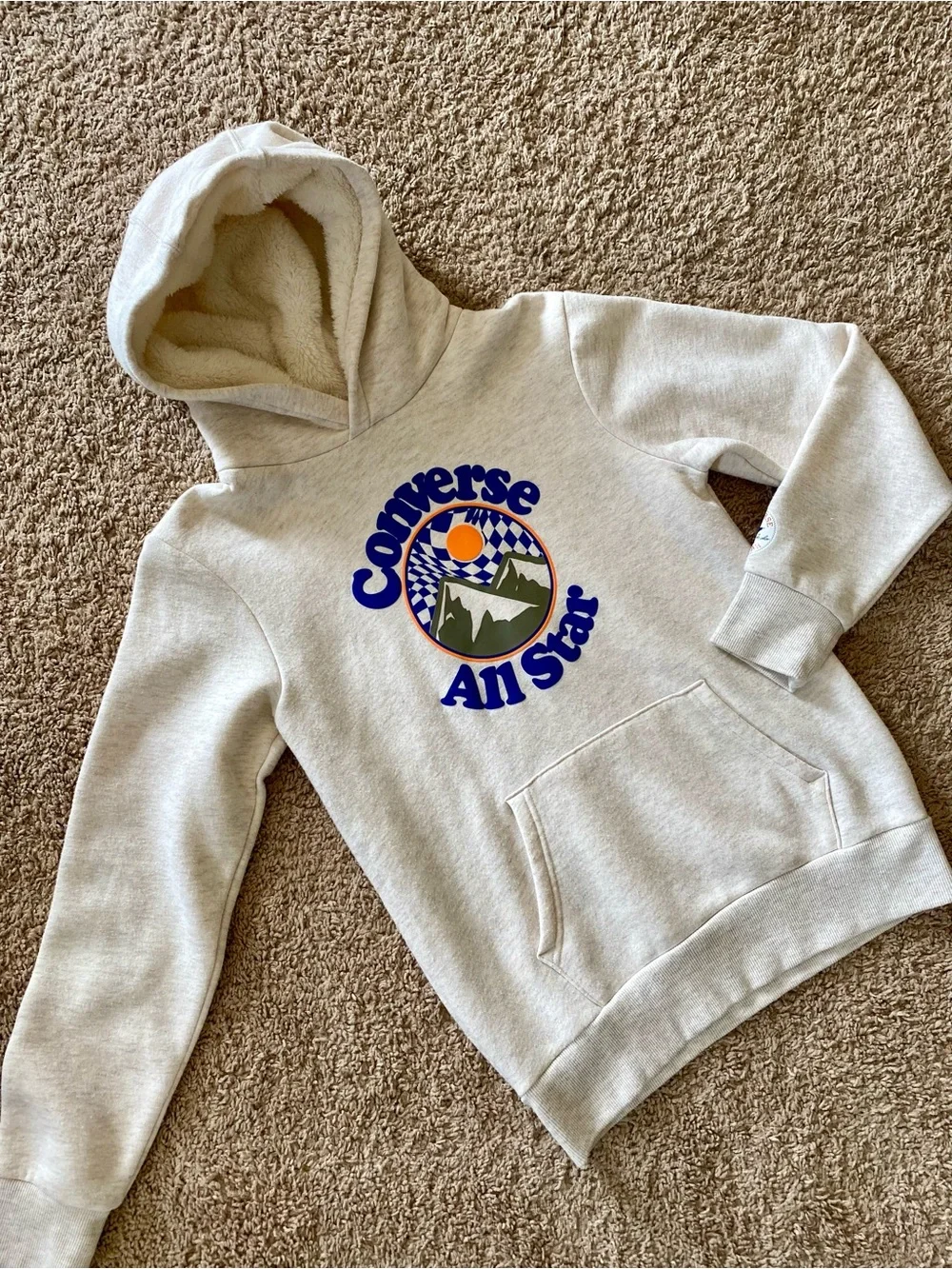 Converse All Star beige fleece boys Hoodie 12/13